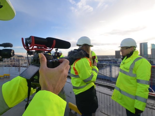 One Chamberlain Square topping out rooftop