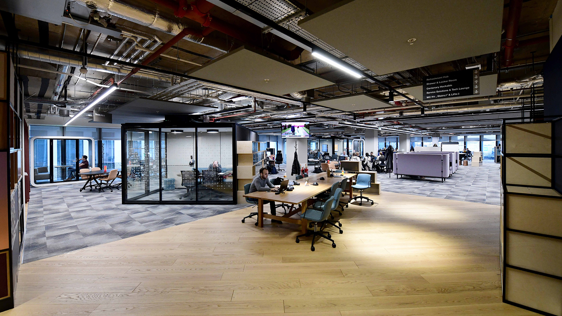 Interior of PwC offices at One Chamberlain Square.