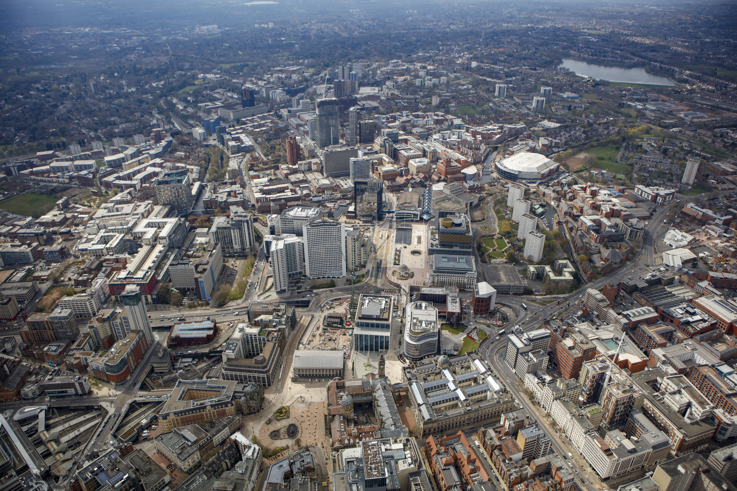 Aerial view of Birmingham.