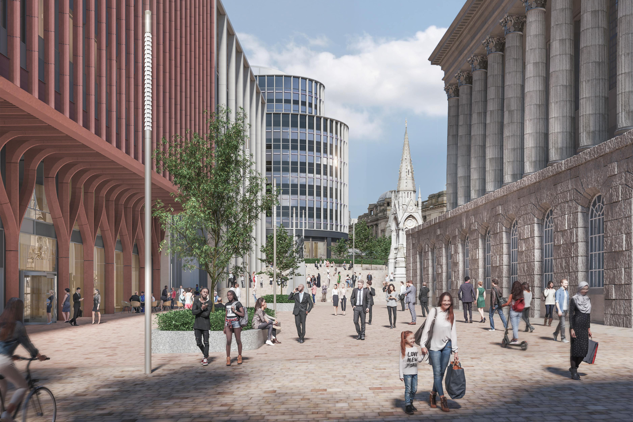 Ratcliff Passage between Three Chamberlain Square and Town Hall. CGI.