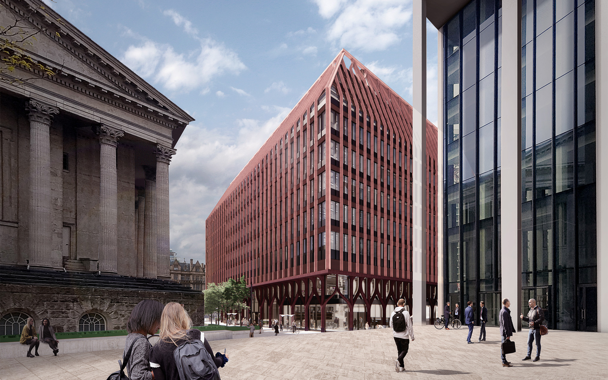 Approach to Three Chamberlain Square. CGI.